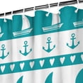 thumbnail image 4 of Compass Nautical Shower Curtain Featuring Anchor, Boat, Sea, Seaside Coastal Marine Ocean Waves and Lighthouse Pattern, Map Design, Waterproof Fabric Curtain with Hooks, 4 of 5