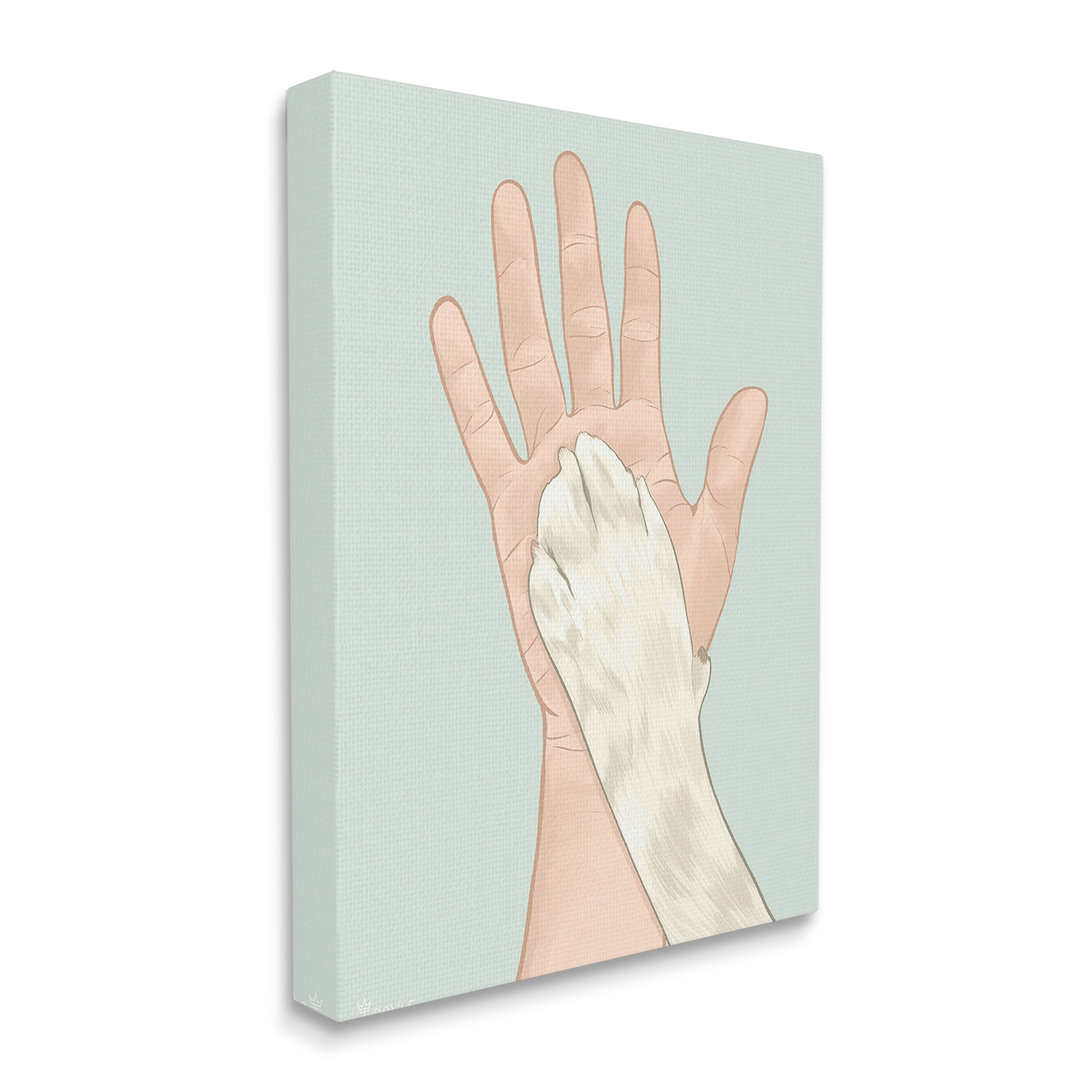Stupell Industries Cat Paw High Five Animals & Insects Painting Gallery Wrapped Canvas Art Print Wall Art, 16 x 20