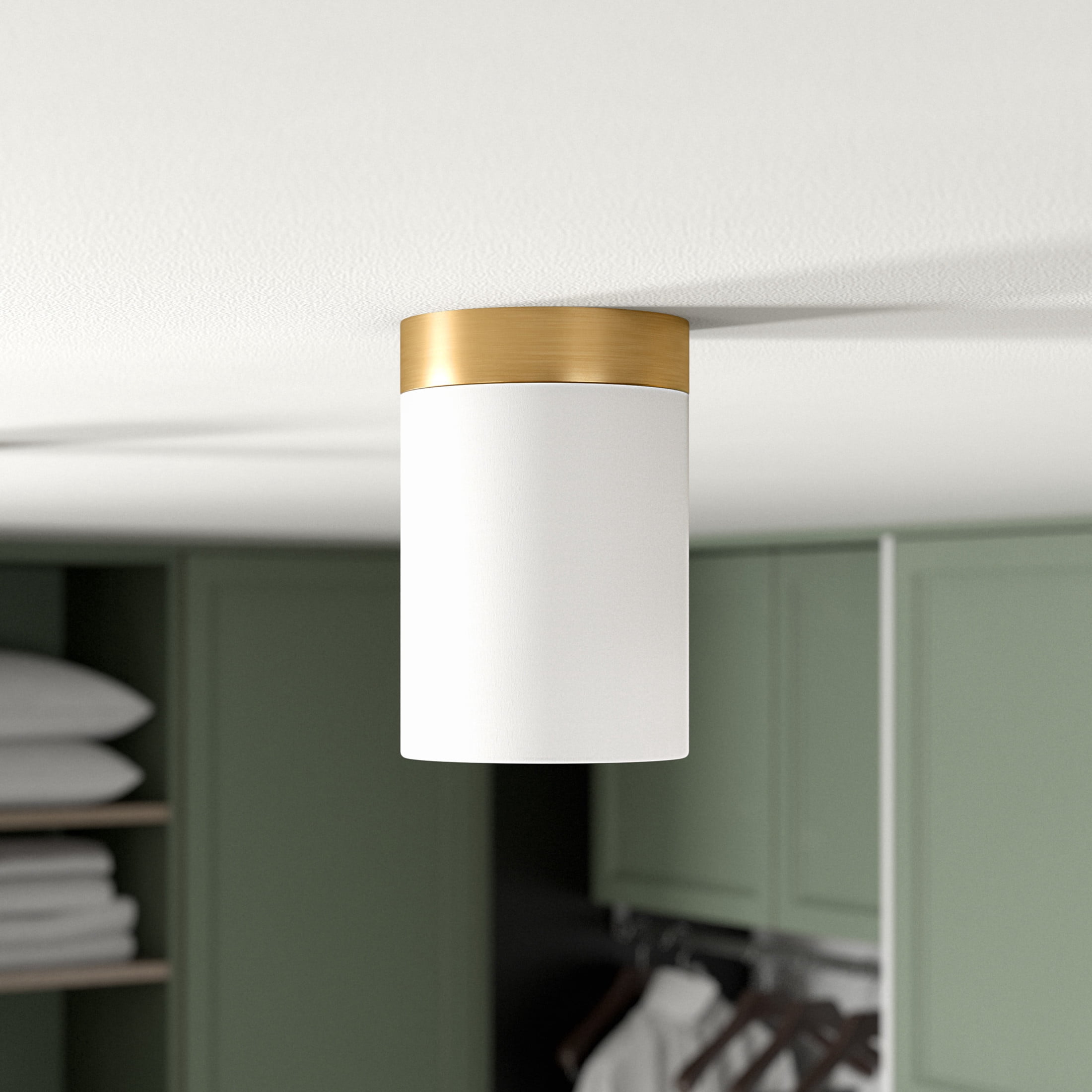 Evelyn&Zoe 6" Gold Semi Flush Mount