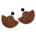 thumbnail image 1 of Trayknick Bohemia Women Fan Shape Tassel Rhinestone Inlaid Ear Stud Earrings Jewelry Gift, 1 of 13