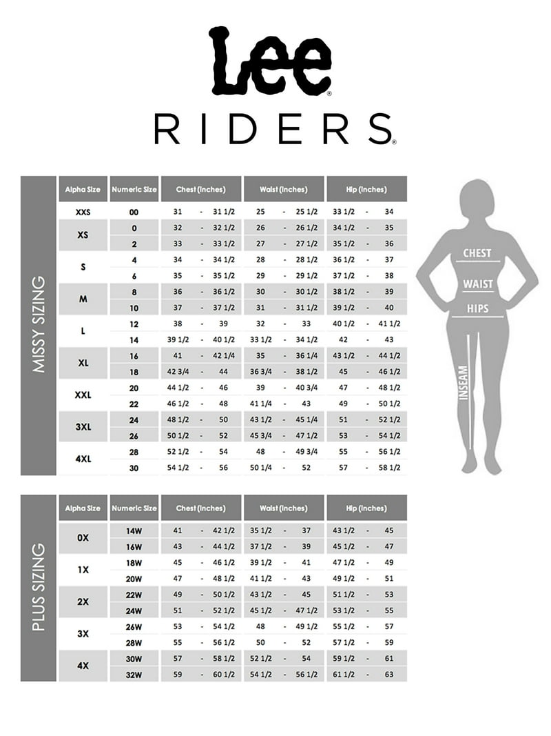 Waist Lee Riders Size Chart Size Guide 36r Jeans Size Buy Lee