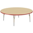 thumbnail image 1 of ECR4Kids 60in Round Everyday T-Mold Adjustable Activity Table Maple/Red/Sand - Standard Ball, 1 of 4