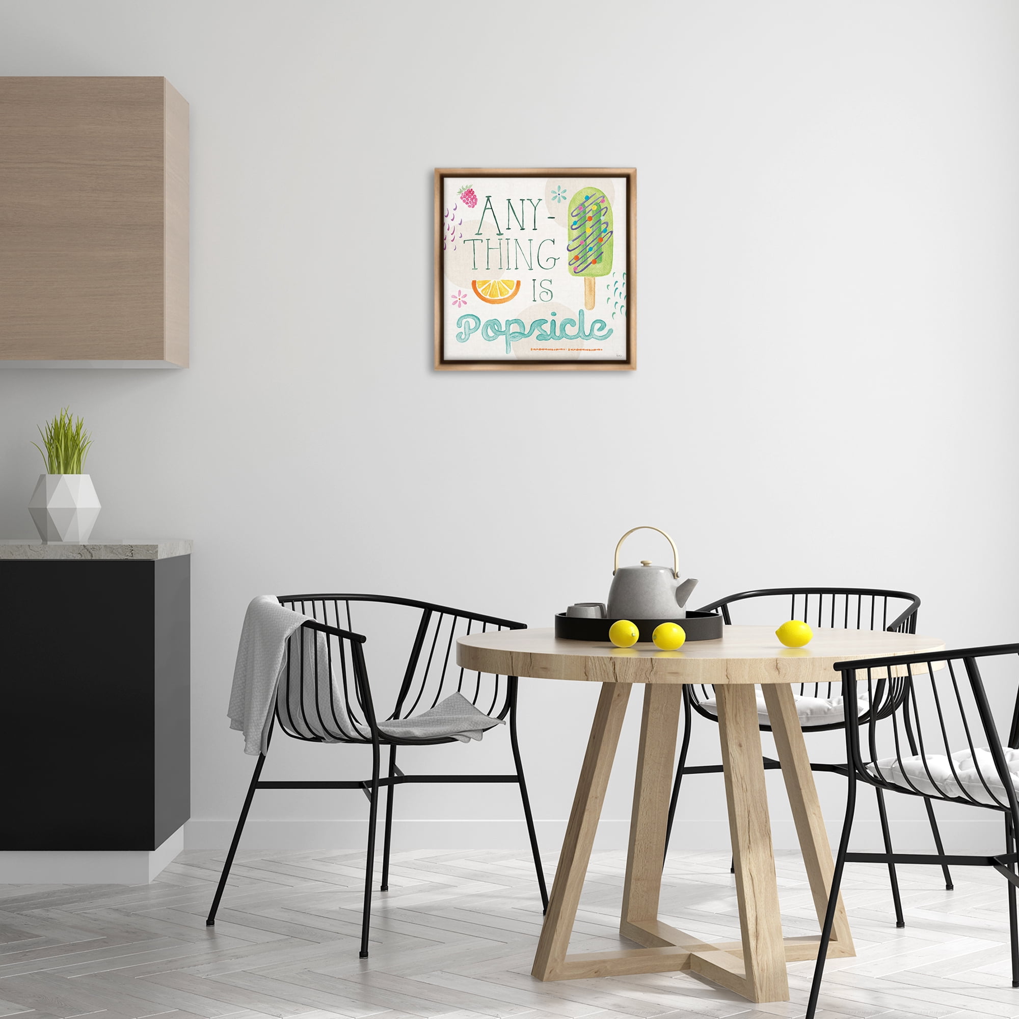 Stupell Industries Anything Is Popsicle Food & Beverage Painting Brown Floater Framed Canvas Art Print Wall Art, 18 x 18