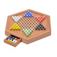 thumbnail image 3 of ruzhgo Traditional Chinese Checkers 12 Inches Board Game 6 Color Glass Pieces Set, 3 of 4