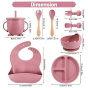 HEQUSIGNS Silicone Baby Feeding Set, Dark Purple, 8 Piece