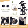thumbnail image 4 of Globlazer 80'' Multi-Level Large Cat Tree Tower for Large Cats with 2 Condos, 2 Hammocks, 3 Perches & Sisal Scratching Posts, Dark Grey, 4 of 9