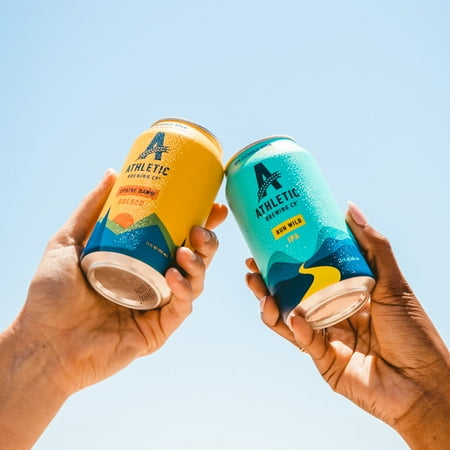 Athletic Brewing Company Run Wild and Upside Dawn Mixed Case, Craft Non-Alcoholic Beer, 12 fl oz Cans, 12 Pack, 0.5% ABV