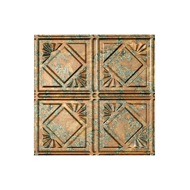 Fasade Easy Installation Traditional 4 Copper Fantasy Glue Up Ceiling Tile/ Ceiling Panel (12" X 12" Sample)