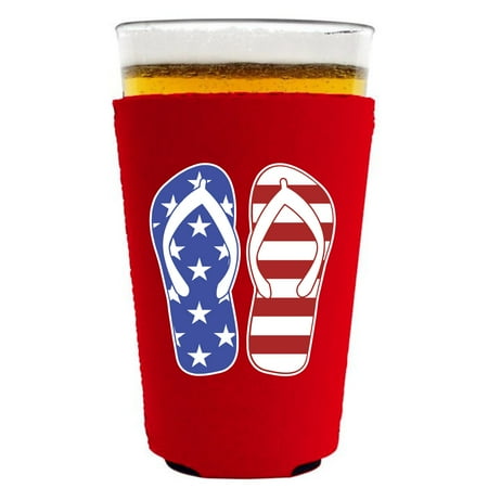 

Flip Flop Stars and Stripes USA Pint Glass Coolie (Red)