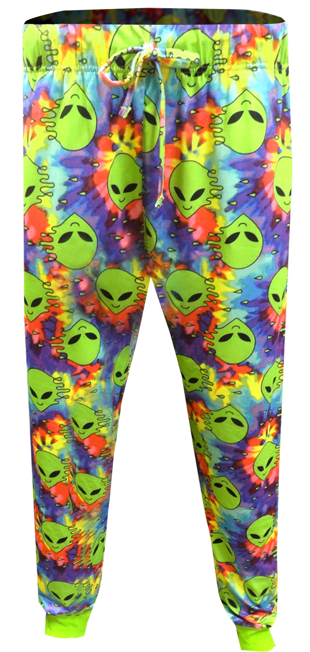 Mad Engine Mens Tie Dyed Aliens Jogger Style Sleep Pants Lounge Pants Pajama Bottoms Pajama Bottom