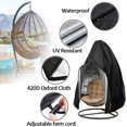 thumbnail image 4 of 75" H x 45" D Cubierta colgante para silla de huevo Fundas impermeables para sillas de columpio con cremallera Protector de muebles para exteriores Funda para silla de jardín (Negro), 4 of 5