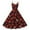 Black, variant on Valentine's 2026 Spaghetti Strap Pink-White Stripe Dress for Women, Red-Pink Heart Pattern Fitted Waist Flared Sundresses Vermilion S