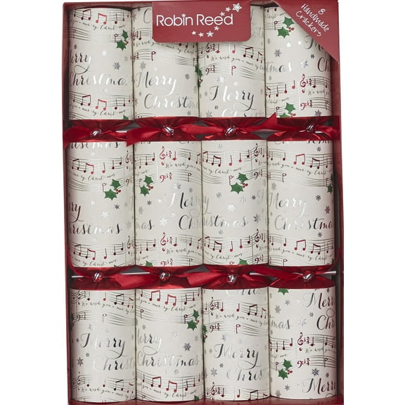 Robin Reed Handmade Festive Musical Christmas Crackers 8 x 13 inch - Contains Musical Chime Bars to Make an Orchestra