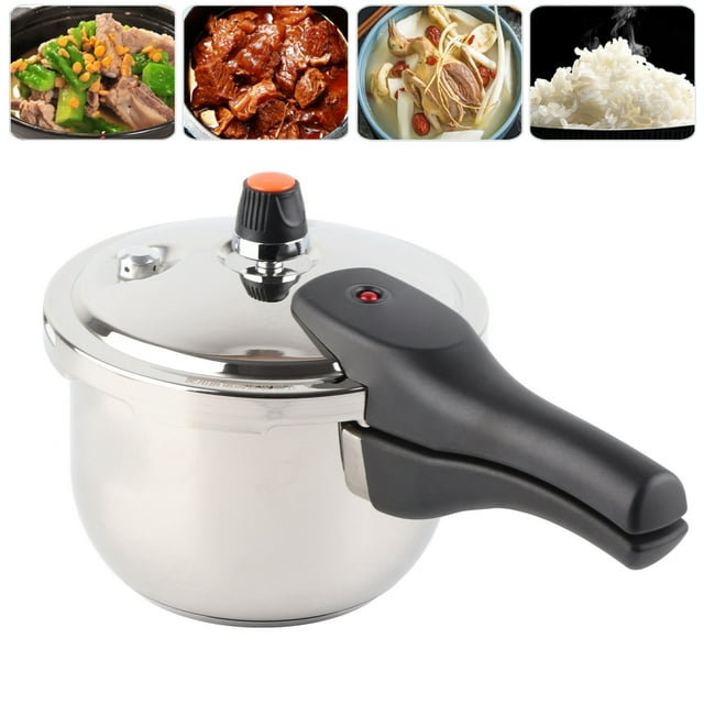 Stainless Steel Pressure Cooker, Explosion Proof, Multifunctional with Safety Valve 80KPA, Security Handle Cooking Pot, For Induction Cooker, Gas Stove Open Flame, Electric Stove