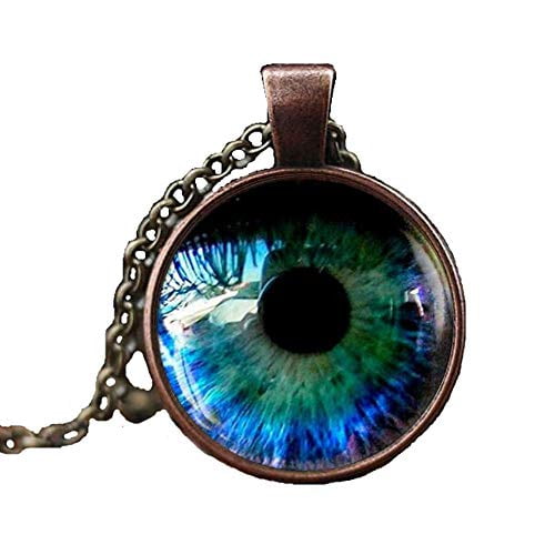 Eye Necklace, Eye Jewelry Glass Pendant, Realistic Human Eyeball, Eye Steampunk Gothic Eye Charm