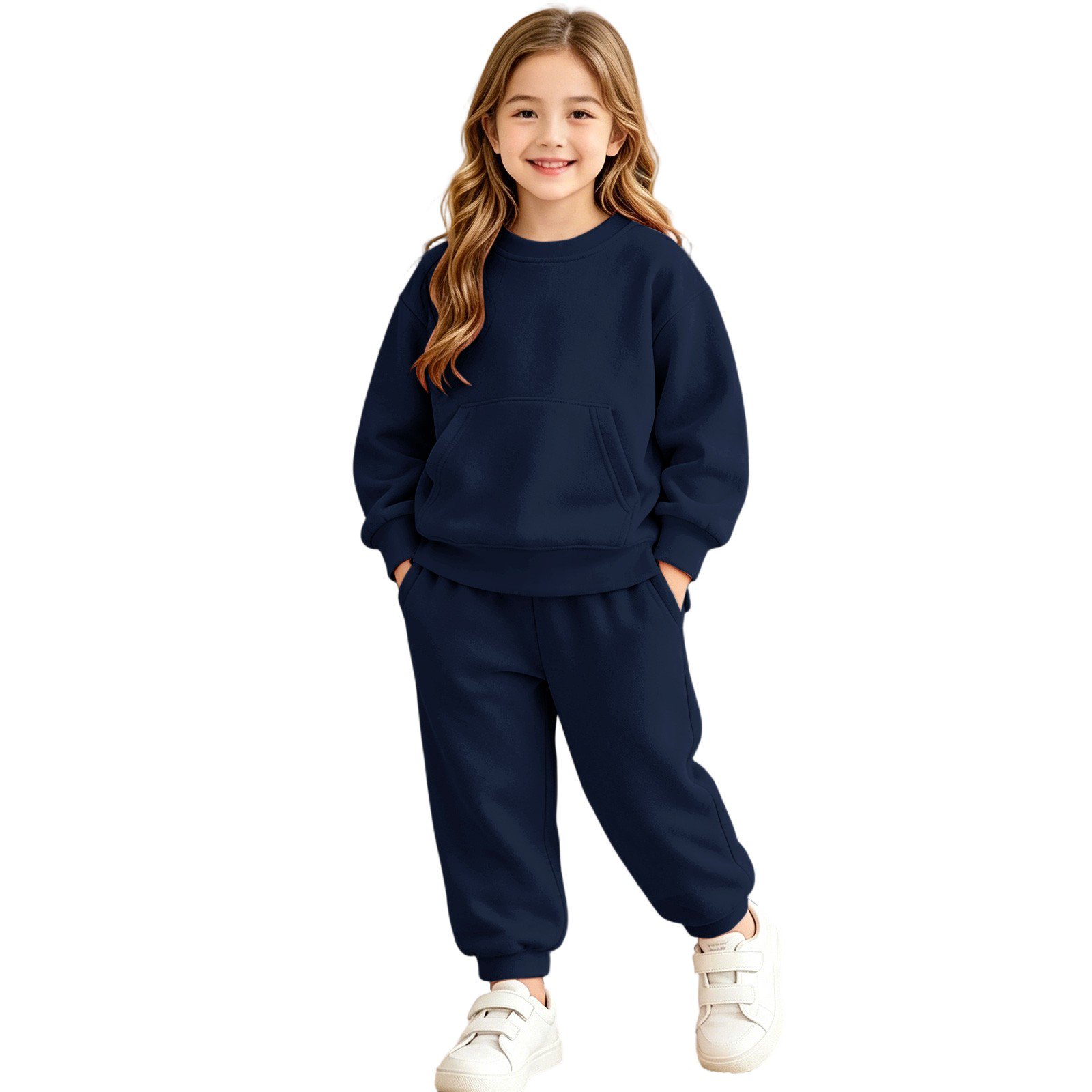 KAUOD Kids Boys Girls 2 Piece Outfits Fall Winter Casual Long Sleeve Sport Sweatshirt Joggers Sweatpants Fashion Crop Top Outfits
