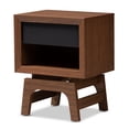 thumbnail image 1 of Baxton Studio Svante Table de Chevet Moderne 1-Tiroir en Bois Noyer Brun et Gris, 1 of 8