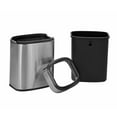 thumbnail image 2 of Alpine Industries 2.6 Gal. Stainless Steel Rectangular Liner Open Top Trash Can, 2 of 13
