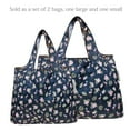 thumbnail image 3 of Wrapables Large & Small Foldable Tote Nylon Reusable Grocery Bags, Set of 2, Flamingoes & Floral, 3 of 5