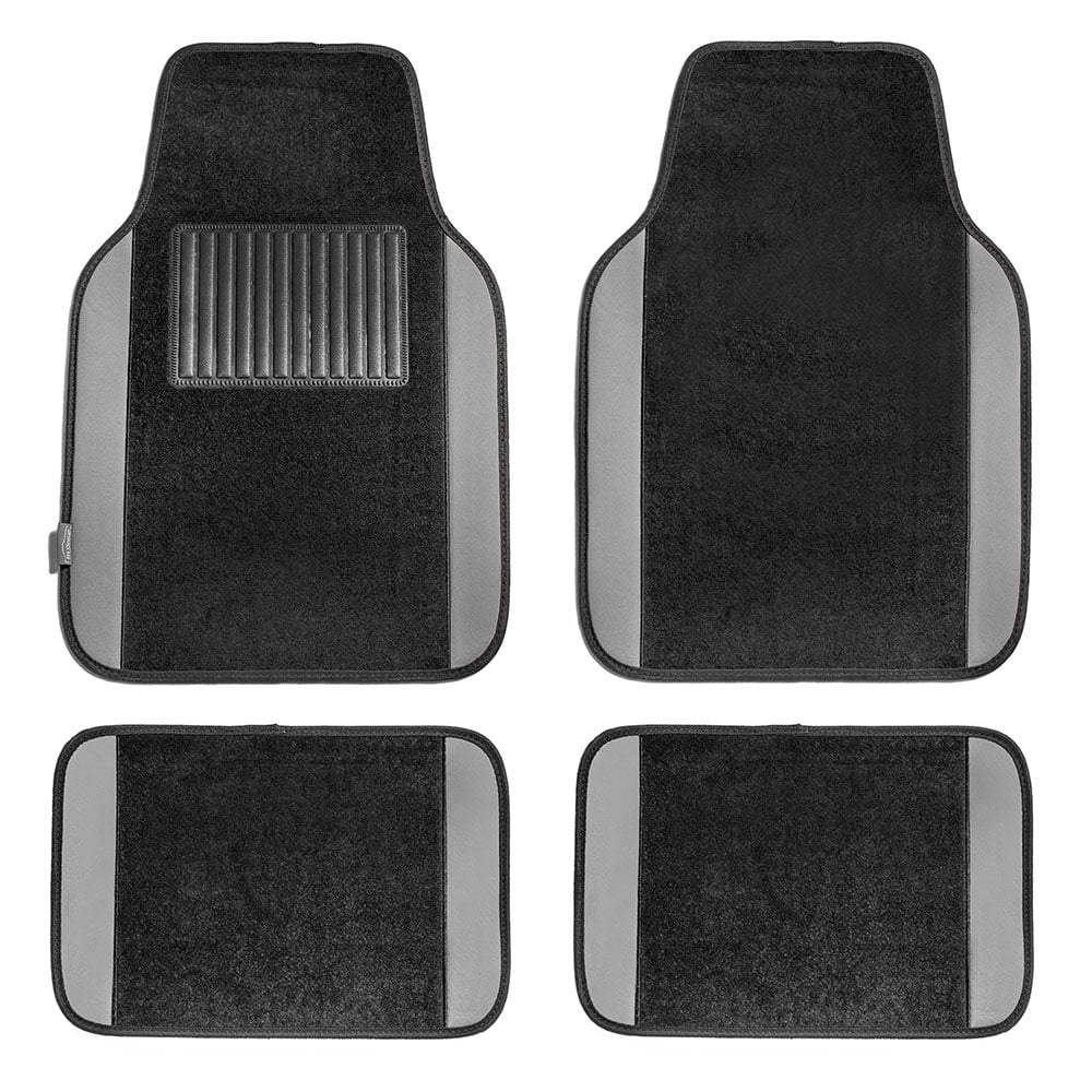 FH GROUP Full Set Premium Carpet Floor Mats, Gray