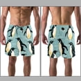 thumbnail image 3 of luoweisi Men's Beach Shorts Quick Dry Swim Trunks with Mesh Lining Penguin L, 3 of 5