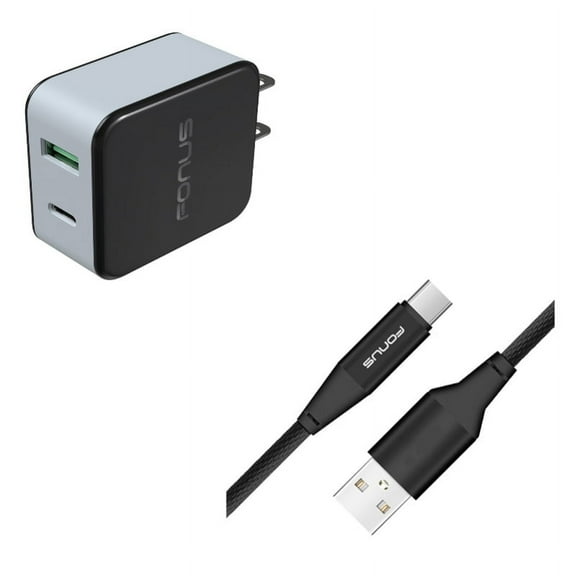 36W Quick Home Charger w Type-C 6ft USB Cable X7X for Razer Phone 2 - RED Hydrogen One - Samsung Galaxy Tab S3 9.7 S9 Plus, S8  S8, S10e S10 Plus active 5G Note 9 8 A9 A50 - Sonim XP8 XP3