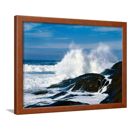 Waves Crashing Against Rocks At Pirate Cove Oregon Coast Lincoln County Oregon Usa Framed Print Wall Art
