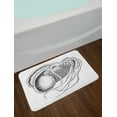 thumbnail image 2 of Octopus Bath Mat, Old Engraved Image of a Sea Animal with Long Tentacles Living in a Shell, Plush Bathroom Decor Mat with Non Slip Backing, 29.5" X 17.5", White Charcoal Grey, by Ambesonne, 2 of 2