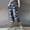 Dark blue, variant on FUNUONY Hot Sale!! Capri Pants for Women 2025 Trendy Women's Casual Camouflage Print Cargo Pants Stretch Elastic Waist Tapered Pants with Pockets Blue L