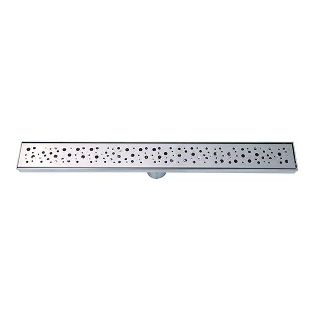 Modern Hole Design Stainless Steel Linear Drain - 23.6 in.
