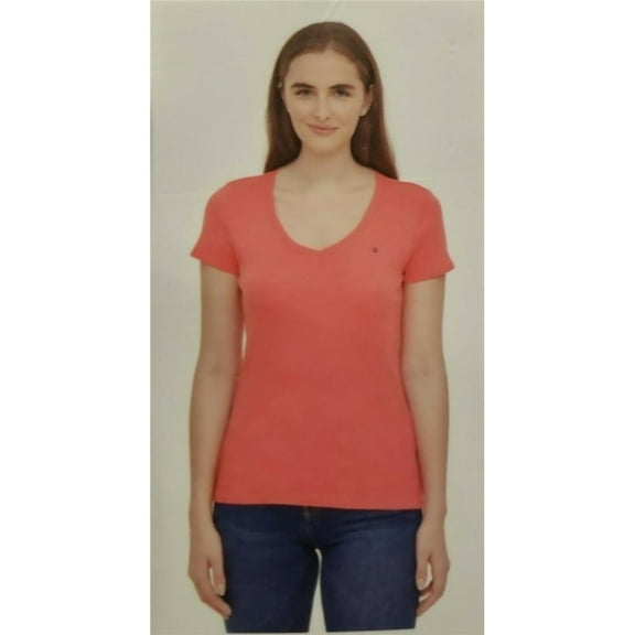 Tommy Hilfiger Ladies' V-Neck Tee Shirt, CORALIE, M New with box/tags