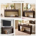 thumbnail image 7 of OKD 63 Inch Fluted Long Console Table for Entryway, Modern Entryway Table with 2 Large Drawers,Farmhouse Sofa Table Behind Couch for Living Room, Hallway, Dark Walnut, 7 of 7