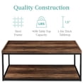 thumbnail image 4 of Best Choice Products 44in 2-Tier Rectangular Tray Top Coffee Table,  Accent Furniture w/ Metal Frame,  Shelf - Brown, 4 of 7
