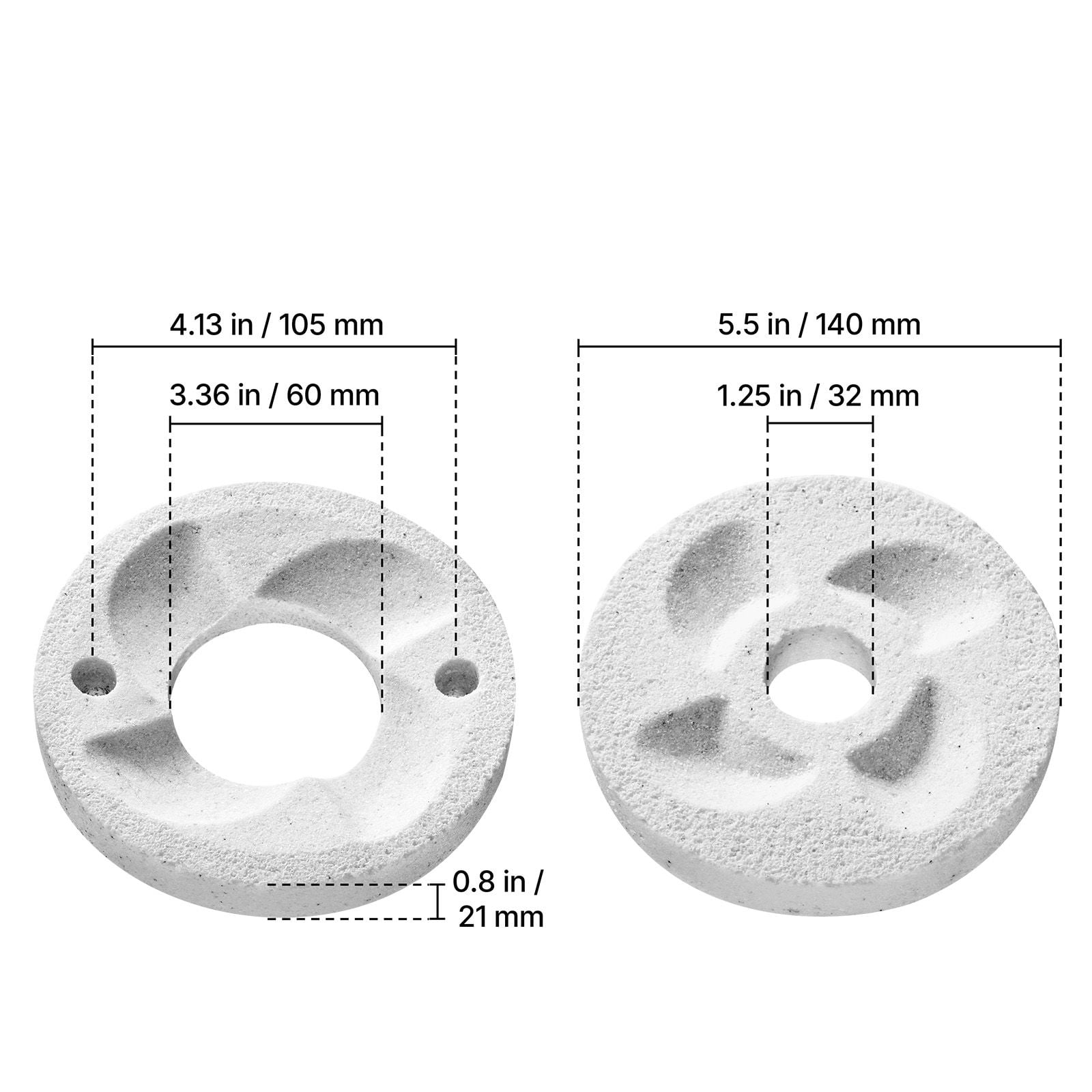 Grinding Sheets for Electric Grain Mill, 2PCS Marble Dry and Wet Grinding Discs, Compatible with GM-002, 5.5 Inch Size for Grains, Coffee, Spices, Fruits, Meat