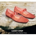 thumbnail image 6 of LUCKY STEP Womens Jelly Ballet Flats Buckle Strap Lightweight Mesh Clear Beach Sandals,Red, 6 of 11