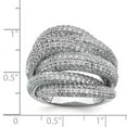 thumbnail image 2 of 925 Sterling Silver Polished Rhodium Plated Cubic Zirconia Ring Size 8 Ring for Women - 15.6 Grams, 2 of 2