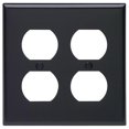 thumbnail image 1 of 2-Toggle Receptacles Nylon Wall Plate, Black, 1 of 1