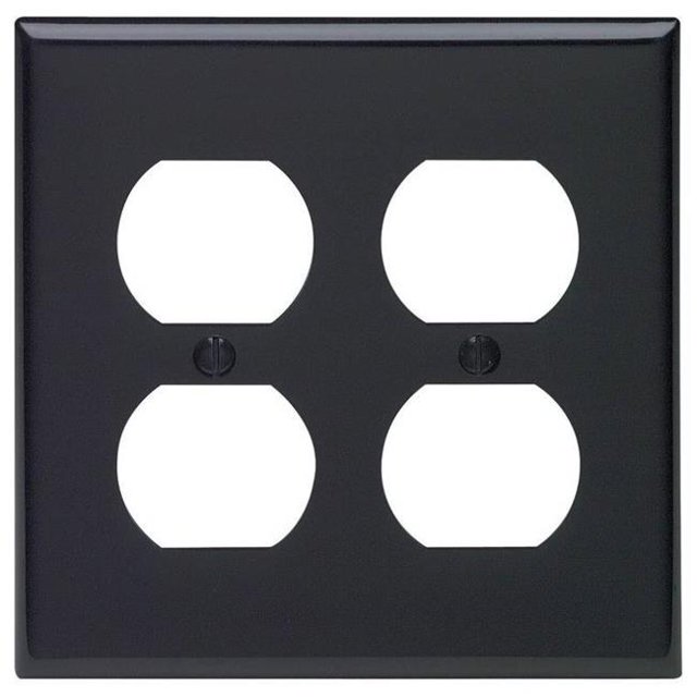2-Toggle Receptacles Nylon Wall Plate, Black