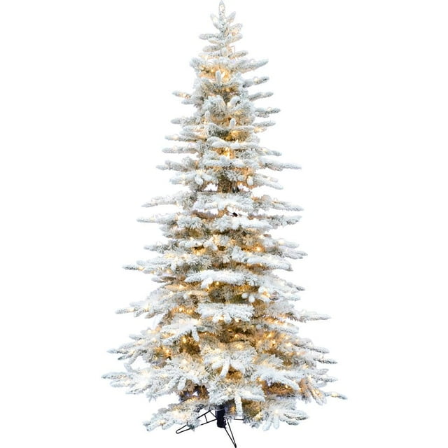Árbol de Navidad Fraser Hill Farm de 6.5 pies con luces y soporte