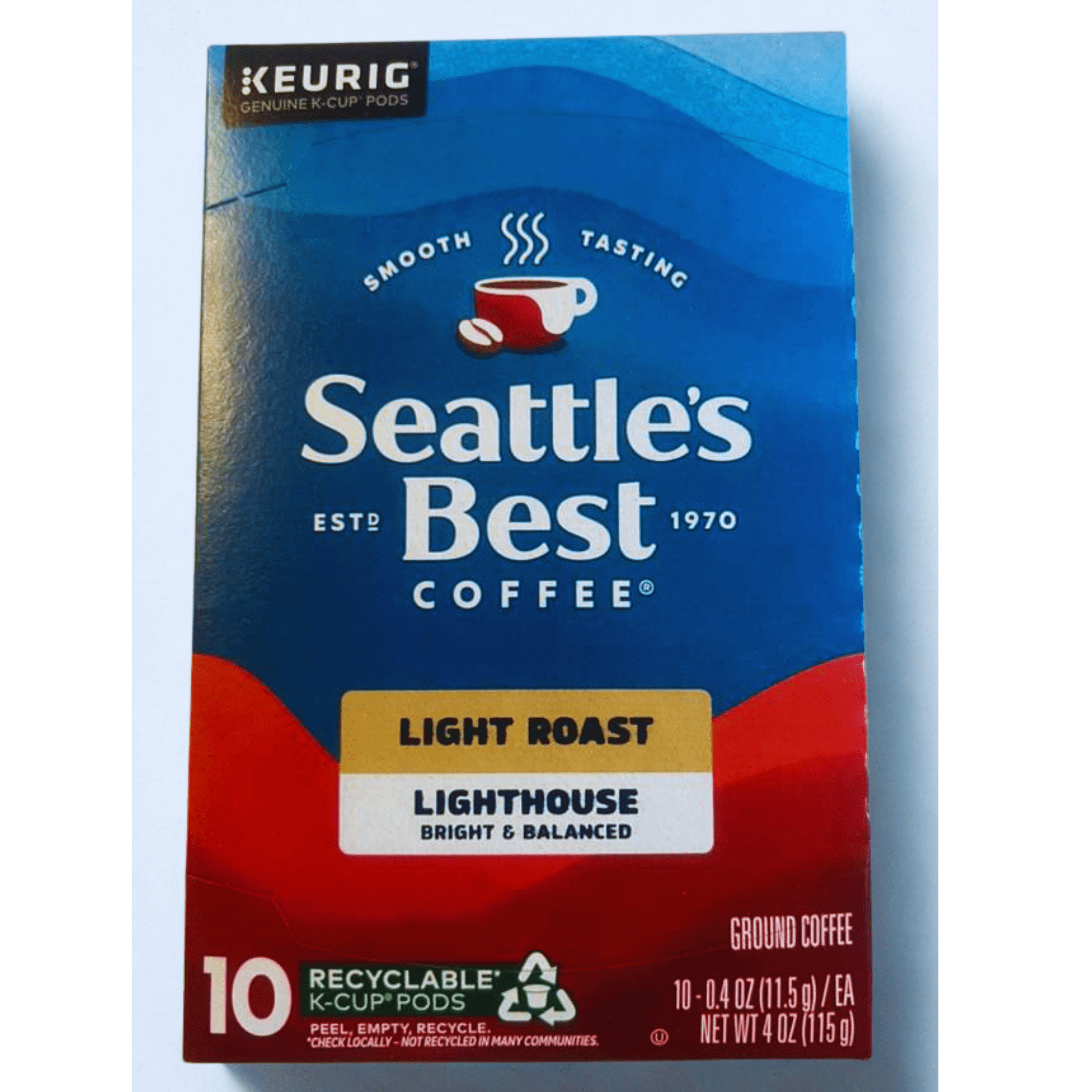 Seattle’s Best Coffee Lighthouse Light Roast K-Cup Pods, 30 Count – Recyclable, Bright & Balanced Single-Serve Cups for Keurig Brewers