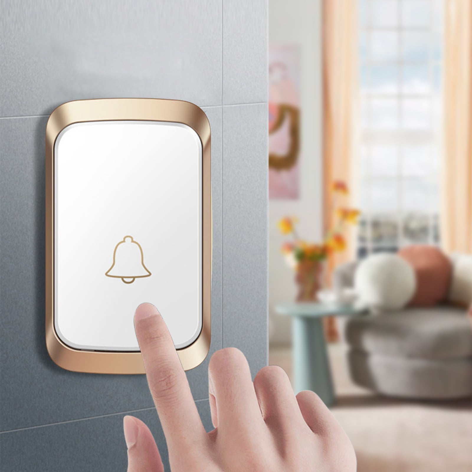 Upgraded Electric Doorbell Wireless, Wireless Doorbell Battery Operated, Doorbell Wireless Home Battery Model, All Use Battery Non Plug In Wireless Doorbell One Drag No Plug In