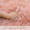 thumbnail image 3 of Fluffy Rectangle Area Rug, Thick Faux Fur Chair Couch Cover Small Shaggy Rug Carpet for Bedroom, Kids/Baby Room, Shag Floor Furry Bedside Fuzzy Carpet, Pink,4 x 6 ft Rectangle, 3 of 7