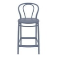 thumbnail image 3 of Compamia Victor Tabouret de Comptoir Contemporain en Résine pour Intérieur et Extérieur - Ensemble de 1, Gris Foncé, 3 of 5