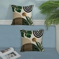 thumbnail image 3 of Black Boho Pillow Covers 20x20 Inch 2 Pcs Green Gold Tropical Leaf Mid Century Summer Outdoor Decor Throw Pillows Modern Geometry Farmhouse Decoration Pillowcase Linen Cushion Cover for Couch, 3 of 6