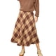 thumbnail image 1 of Falda De Línea A, Falda Gruesa A Cuadros De Longitud Media, Bolsillo Lateral, Transpirable, Sin Arrugas, A La Moda Para La Oficina Para El Club ANGGREK Otros, 1 of 8