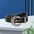 thumbnail image 6 of Rhinestone Belt PU Leather Belt Costume Accessories Cowgirl Cowboy Metal Prong Buckle Sequin Belt Waist Belt for Dress Skirts Jeans Trousers Black, 6 of 8
