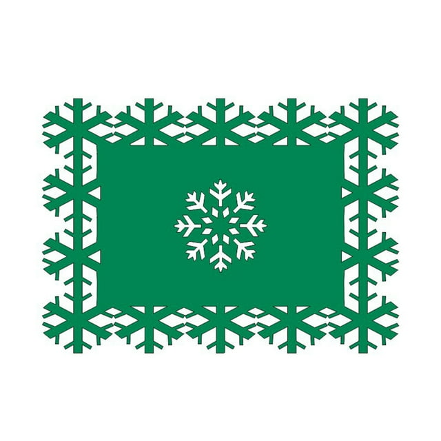 Toystoory Manteles individuales para , fiesta, copos de nieve, aislamiento térmico, alfombrilla de comedor hueca, de tela, bandeja, almohadilla, Cocina y Comedor Verde/35*25cm