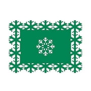 Table Place Mats Festival Party Snowflakes Heat-Insulation Hollow Dining Mat Fabric Dish Tray Pad Home Kitchen Accessories Green/35*25cm