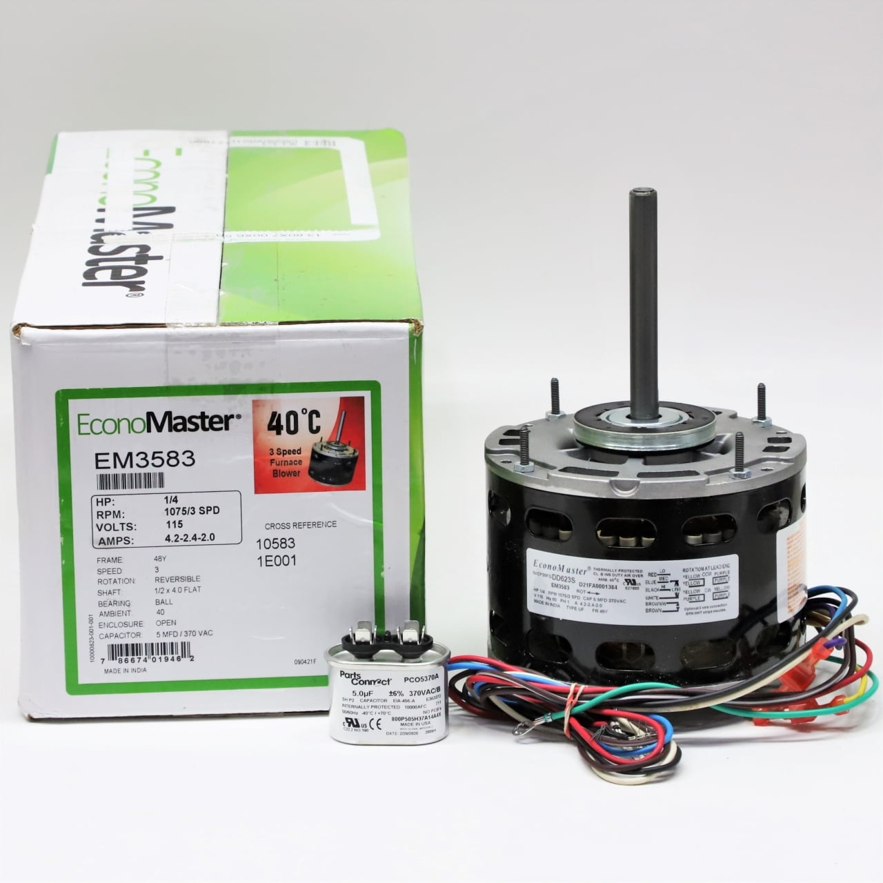Air Handler Furnace HVAC Blower Motor 3583 1/4 HP 1075/3 RPM 115V 48 Frame 