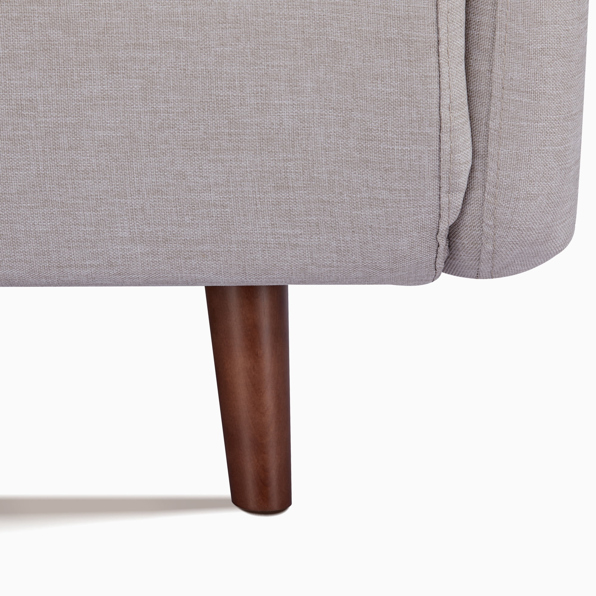 A&D Home Cypress Faux Linen Convertible Chair, Compact Futon Sleeper, Beige